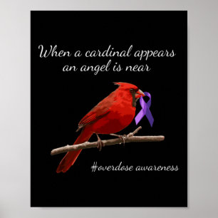 Kardinaal Paarse Lint Overdosis Awareness Angel Poster