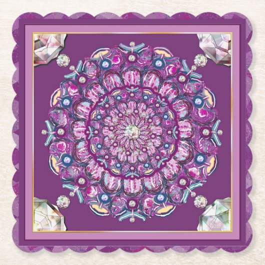 Kardinaal Red Rosace Kartonnen Onderzetters (Voorkant)