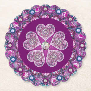 Kardinaal Red Rosace Kartonnen Onderzetters