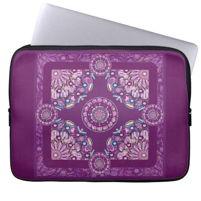 Kardinaal Red Rosace Laptop Sleeve (Voorkant)