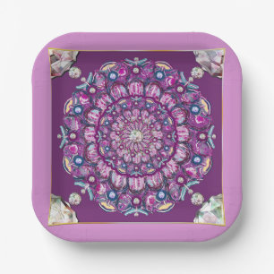 Kardinaal Red Rosace Papieren Bordje