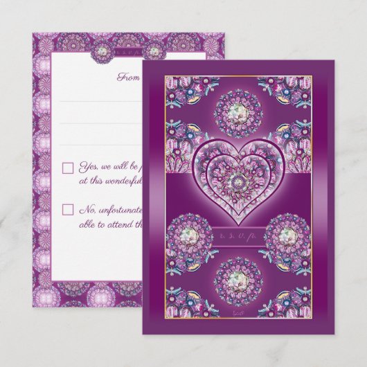 Kardinaal Red Rosace RSVP Kaartje (Voorkant / Achterkant)