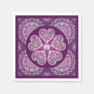 Kardinaal Red Rosace Servet