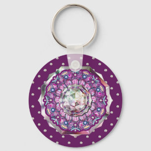 Kardinaal Red Rosace Sleutelhanger