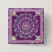 Kardinaal Red Rosace Vierkante Button 5,1 Cm (Voorkant)