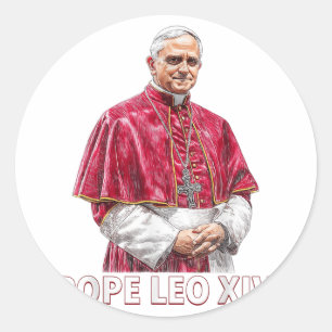 Kardinaal Robert Prevost Shirt Paus Leo XIV _8 Ronde Sticker