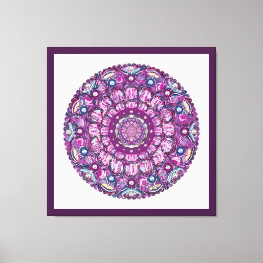 Kardinaal rode Rosace Canvas Afdruk (Voorkant)