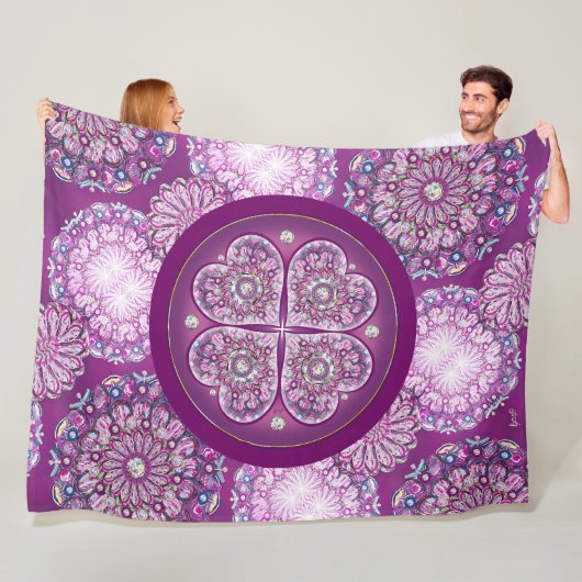 Kardinaal rode Rosace Fleece Deken (In situ)