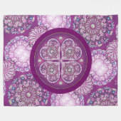 Kardinaal rode Rosace Fleece Deken (Voorkant (Horizontaal))