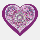 Kardinaal rode Rosace Hart Sticker (Voorkant)