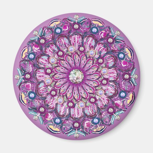 Kardinaal rode Rosace Magneet (Voorkant)