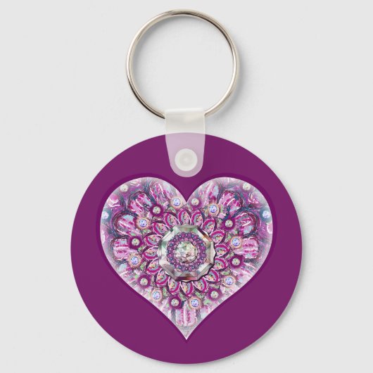 Kardinaal rode Rosace Sleutelhanger (Voorkant)