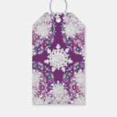 Kardinaal rode rozenkrans & sneeuwvlok cadeaulabel (Achterkant)