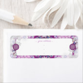 Kardinaal rode rozenkrans & sneeuwvlok etiket (Insitu)