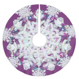 Kardinaal rode rozenkrans & sneeuwvlok kerstboom rok