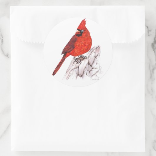 Kardinaal Ronde Sticker (Tas)