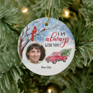 Kardinaal Rood Bird Memorial Ik ben altijd bij je. Keramisch Ornament