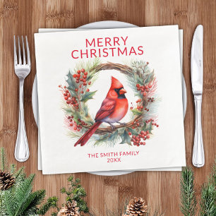 Kardinaal rood kerstfeest servet