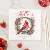 Kardinaal rood kerstfeest servet (Insitu)