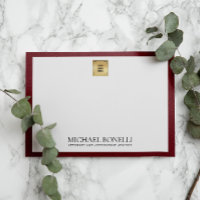 Kardinaal Rood Lederen Goud VIERKANT Logo Monogram