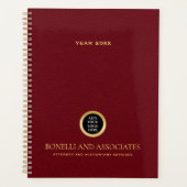 Kardinaal rood rond Logo Naam Professional Planner (Voorkant)