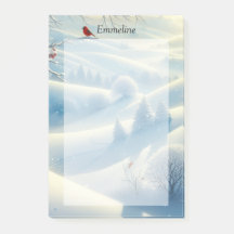 Kardinaal Sneeuw Scene Bureaublad Notities - Post-