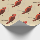 Kardinaal & Sneeuw Vrolijk Kerstfeest (LG Afbeeld Cadeaupapier (Hoek)