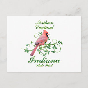 Kardinaal staatsvogel Indiana Briefkaart