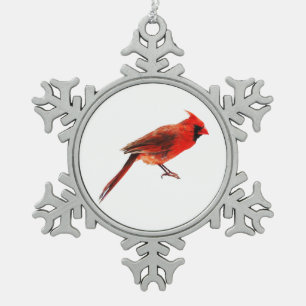 Kardinaal Tin Sneeuwvlok Ornament