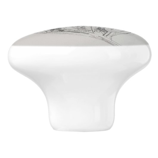 Kardinaal Vogel Custom Keramische knop (Zijkant)