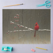 Kardinaal Vogel Winter Berry Tree Decoupage Tissuepapier (Craft)