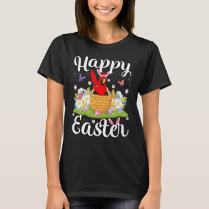 Kardinaal vogelrooster Easter Hunt Floral Kardinaa T-shirt