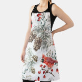 Kardinaal Vogels Kerst  Patroon Schort (Insitu)