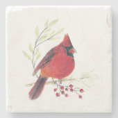 Kardinaal Waterverf Kunststeen Onderzetter (Voorkant)
