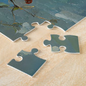 Kardinaal White Blossoming Flowers Art Legpuzzel (Zijkant)