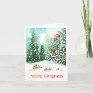 Kardinaal Winter Scène Kerstmis Kaart