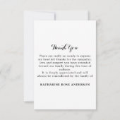 Kardinaal Zonnebloemen Modern Memorial Funeral Bedankkaart (Achterkant)