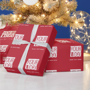 kardinaalrood - aangepast logo cadeaupapier