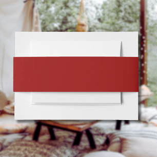 Kardinaalrood Effen Kleur Klassiek Elegant Uitnodigingen Wikkel