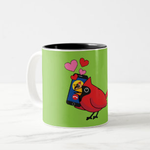 Kardinaalvogel Liefdesbaltsgeluiden Tweekleurige Koffiemok