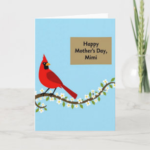 Kardinaalvogel Moederdag Wenskaart Kaart