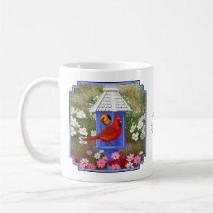 Kardinalen en Blauwe Birdhouse Koffiemok