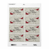 Kardinalen en bloeiende Adresetiketten Etiket (Full Sheet)