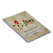 Kardinalen en Dogwood Blossom Inspiration Journal Notitieboek (Rechterzijde)