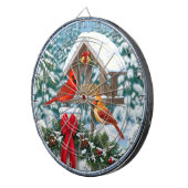 Kardinalen en feeder van kerstvogels dartbord (Voorkant Rechts)