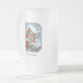 Kardinalen en feeder van kerstvogels matglas bierpul (Voorkant links)