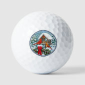 Kardinalen en kerstvederballen golfballen (Voorkant)