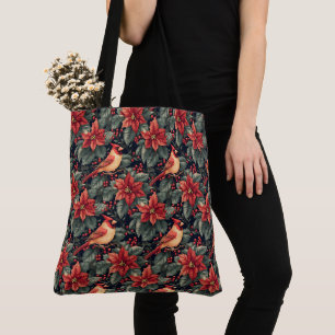 Kardinalen en Poinsettia Patroonontwerp Draagtas
