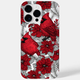 Kardinalen en poinsettia, rood en wit Case-Mate iPhone 14 pro max hoesje