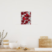 Kardinalen en poinsettia, rood en wit poster (Keuken)